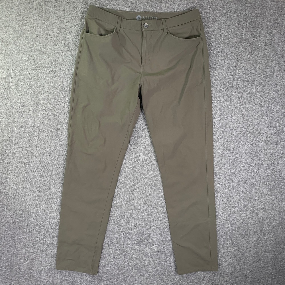 Vuori Meta Pants Men 36x31 Green Athleisure Modern Preppy Chino Trousers